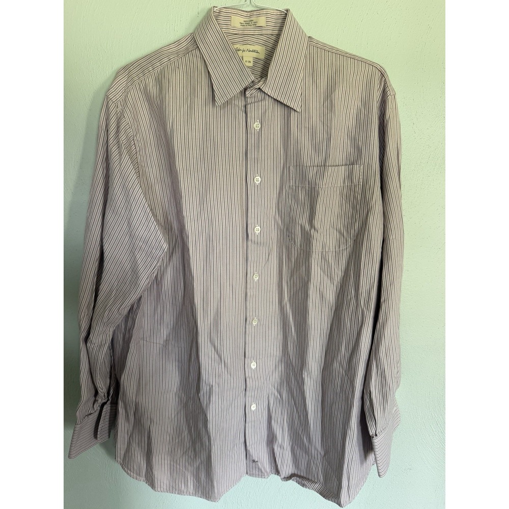 John W. Nordstrom long-sleeve button-up classic point collar dress shirt 17-35
